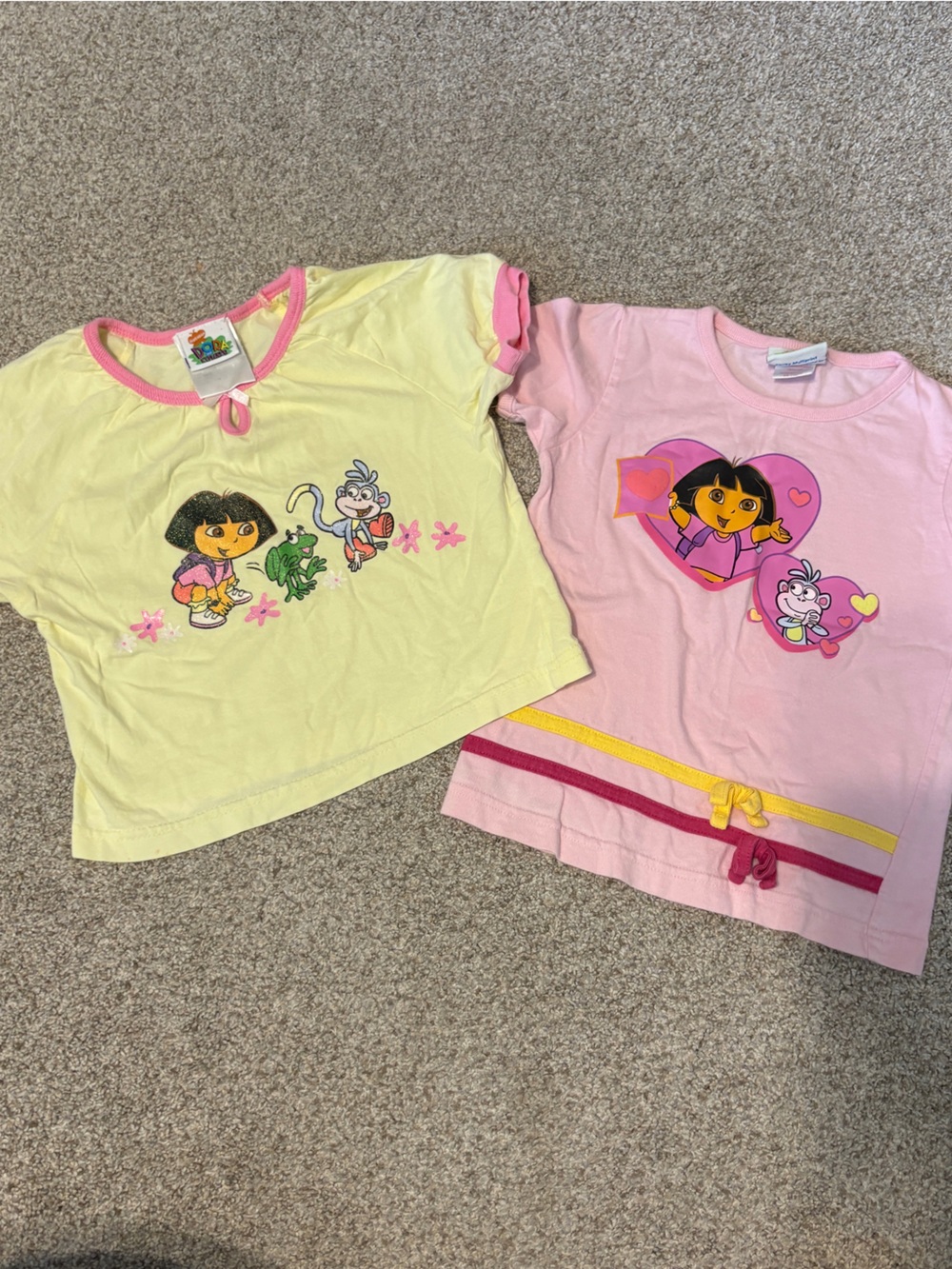 2000’s Vintage Dora the Explorer Tees T -Shirts Toddler Girl size 3 (lot of 2)
